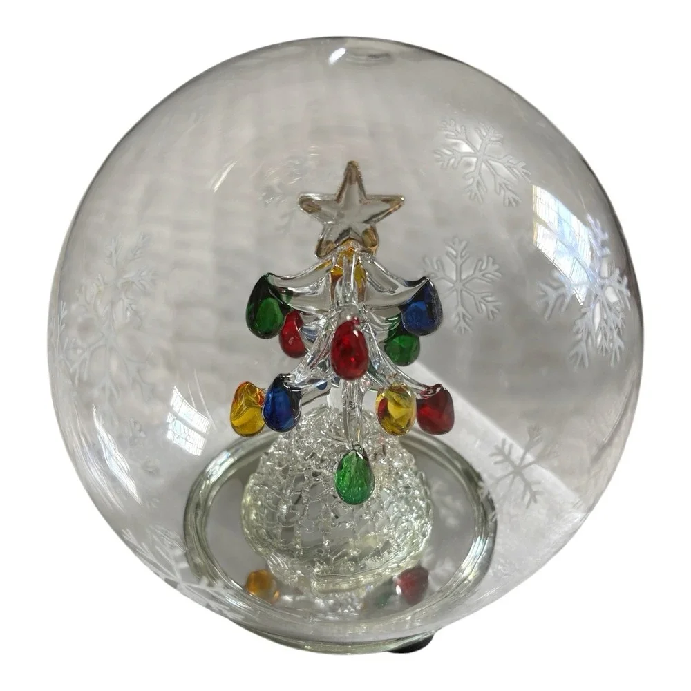 Handblown LED Glass Globe Christmas Tree Color Changing Lights Box 5